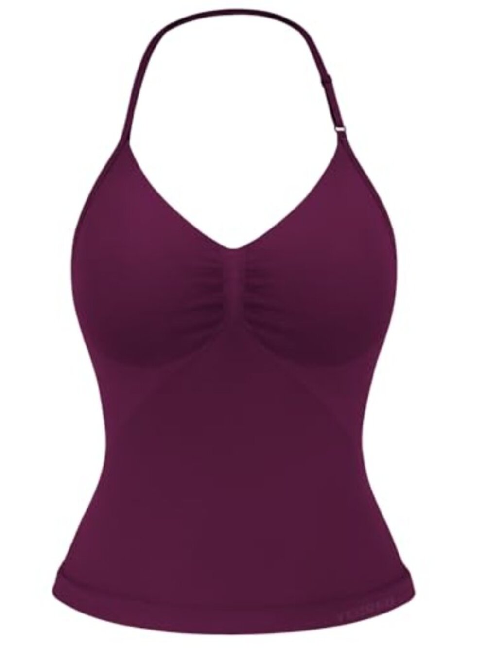 Women's Longline Strappy Tank Top with Built-in Bra, Halter Backless Workout Top